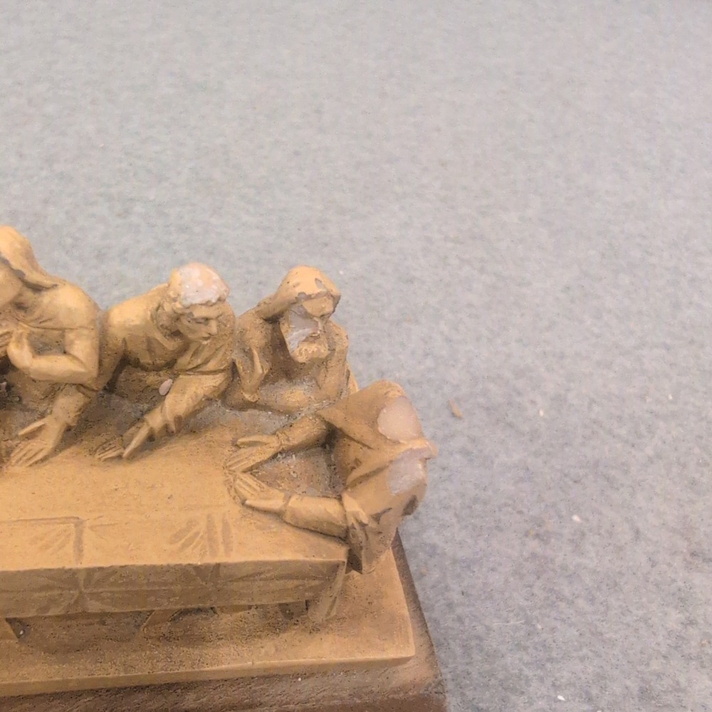 Vintage 1967 Germany Last Supper Miniature Figurine Wood Base Religious Diorama - Picture 3 of 6